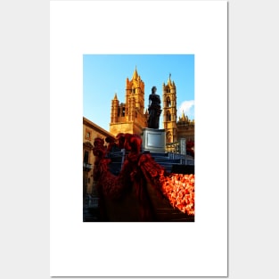 Palermo Cathedral with Santa Rosalia. Sicily, Italy Posters and Art